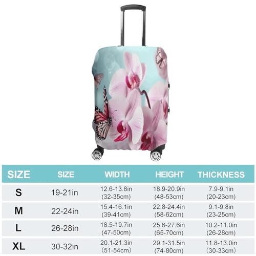 Travel Luggage Cover Elastic Suitcase Cover L Orchid Flower Butterfly Soft Fresh Spring Suitcase Covers Suitcase Protector for Travel Washable Anti-scratch Suitcase Covers Luggages Decorative2