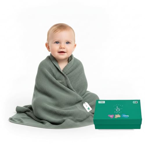Image of Hypoallergenic Baby Blanket - 30x40 Inches Green, Oeko-TEX Certified, Thermal-Regulating, Soft Knit for Girls & Boys - Swaddle or Toddler Blanket, Dua