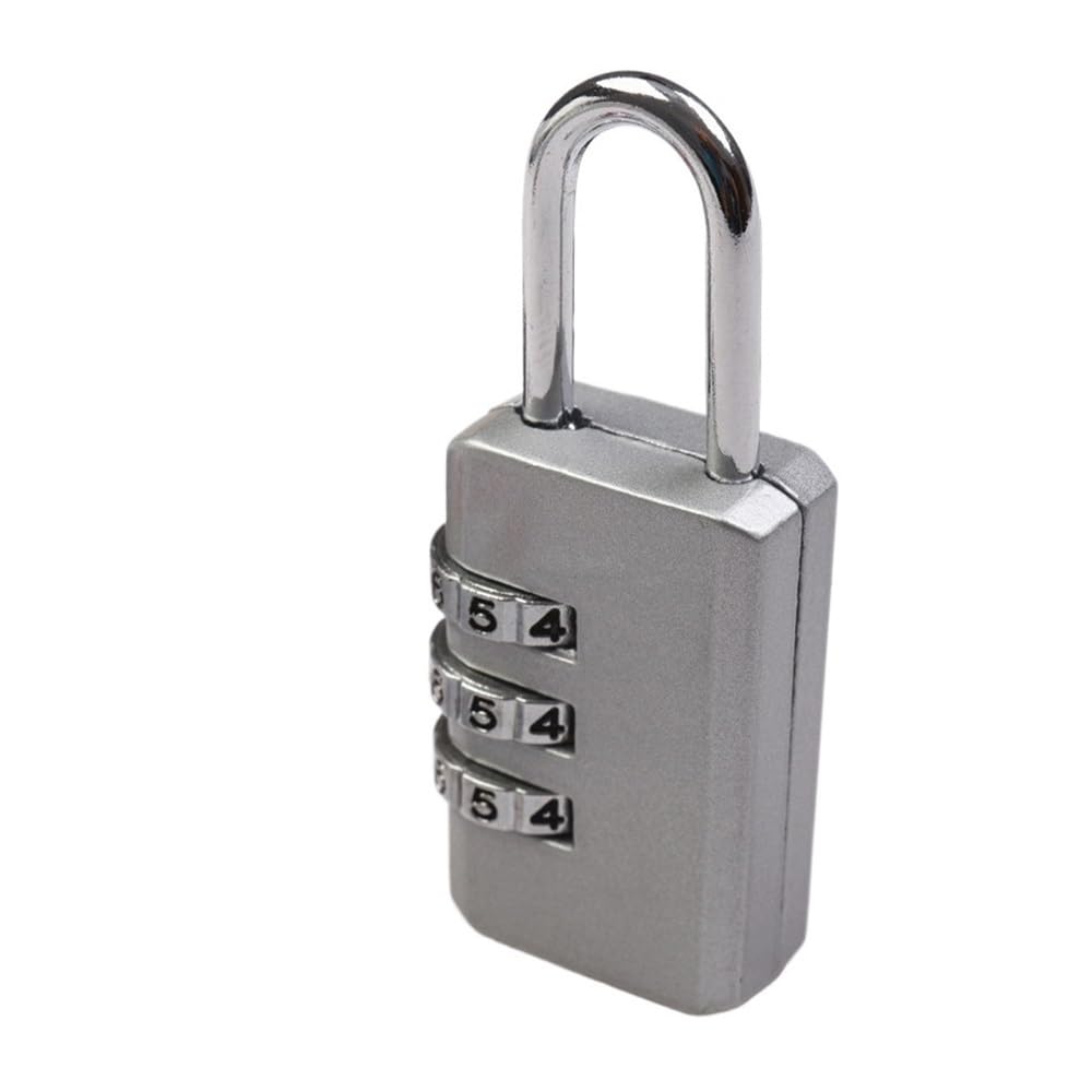 Gnyvzxplq Silver-A Suitcase Locks, Mini Travel Luggage Security Resettable 3-Dial Combination Padlock Zinc Alloy Multicolor(Silver-A)