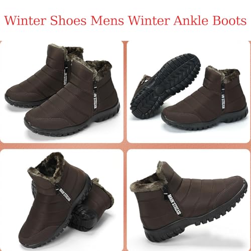 Radinnoo Shoes for Men Orthopedic, Mens Waterproof Snow Boots Fur Lined Booties Warm Winter Shoes Zipper Ankle Boot4