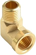 1/8 "1/4" 3/8 "1/2" hembra X rosca macho 90 grados codo de latón conector de instalación de tuberías acoplador agua combustible cobre piezas neumáticas(B)