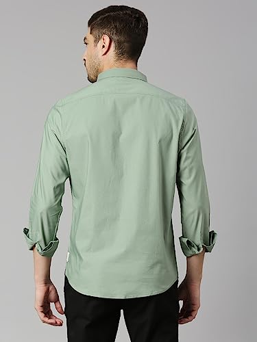 Image of Thomas Scott Men's Cricket Club Collection Classic Regular Fit Twill Shirt | 100% Cotton Long Sleeve Solid Shirt with Button Down Collar (Available in Plus Size)