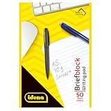Idena 10696 - Briefblock, DIN A5, 50 Blatt, 70 g, liniert, kopfgeleimt, 1 Stück