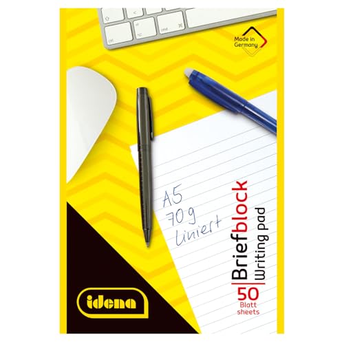 Idena 10696 - Briefblock, DIN A5, 50 Blatt, 70 g, liniert, kopfgeleimt, 1 Stück