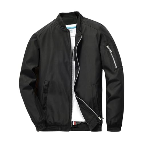 [ｉｎｏｔｅｎｋａ] ジャケット ライトジャケット コート メンズ M~4XL カジュアル ジャンパー スリム ブルゾン エムエーワンジャケット スタジャン ブルゾン フライトジャケット スタジャン 薄手 アウター 春 秋(L ブラック)