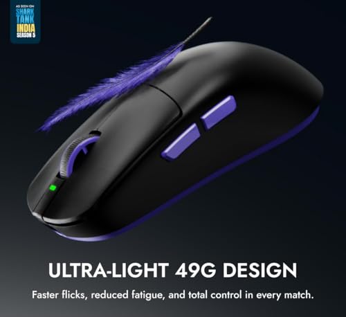 Image of Kreo ARMA Wireless Gaming Mouse I 49g Ultra-Light, Flagship PixArt 3395 Sensor, 26,000 DPI, 90M Switches, 1000Hz Low-Latency, Tri-Mode Connectivity