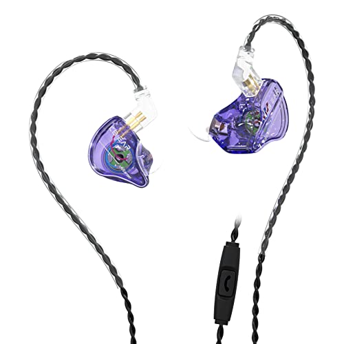 Yinyoo インナーイヤー イヤフォン KBEAR Storm PU+PEEK 10mmダイナミック インイヤー モニター マイク付き カナル型 イヤホン 有線 イヤモニ型 2pin リケーブル可能 中華 イヤホン ヘッドフォン 3.5mmプラグ 会議