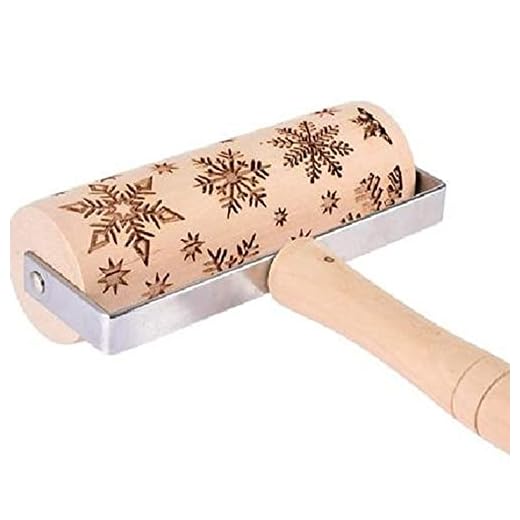 Jultryck Handhållen Walker, Trärulle Imprinted Christmas Pattern Präglat Walker DIY Cartoon Christmas Embossed Walker Show, type2
