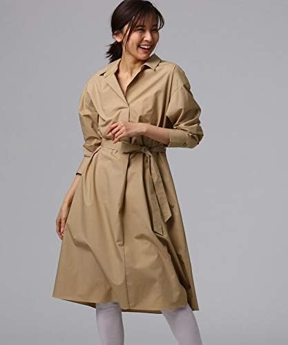 Amazon Co Jp アンタイトル ミドルワンピース ストレッチタイプライターシャツワンピース レディース ライトベージュ 051 00 Ss 服 ファッション小物