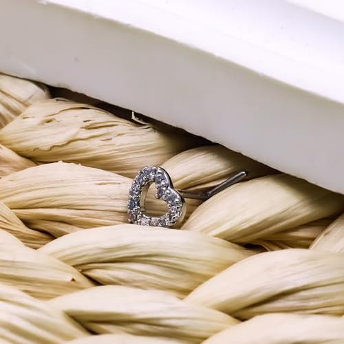 CHARMONLINE 3Pcs 20G Heart Nose Rings 316L Stainless Steel L Shaped CZ Nose Studs Nose Rings Nose Piercing Jewelry for Women Men by CHARMONLINE - Image 5