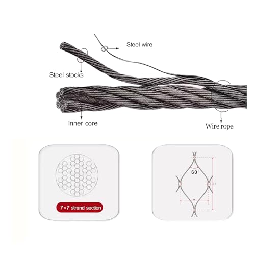 Filet de sécurité extensible acier inoxydable type X câble flexible 1.2x3m - 4