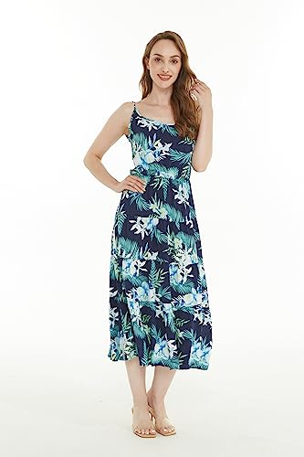 Image of Family Matching Hawaiian Clothes, Orchid Breeze Navy | Lightweight 100% rayon • Family matching outfits • Beach vacations • Luaus • Cruises • Family photos