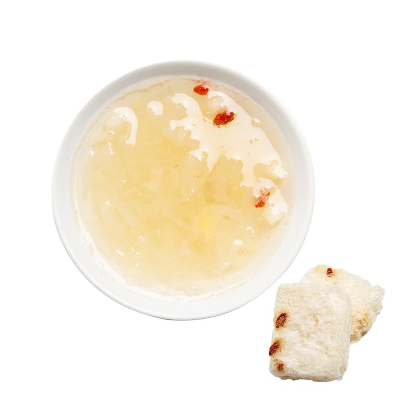 Miniatura 2 de Zercumm Tremella liofilizada, una especie de hongo blanco semitransparente, dátiles rojos, sopa de bayas de lobo instantánea, 0.28 ozbolsa x 20