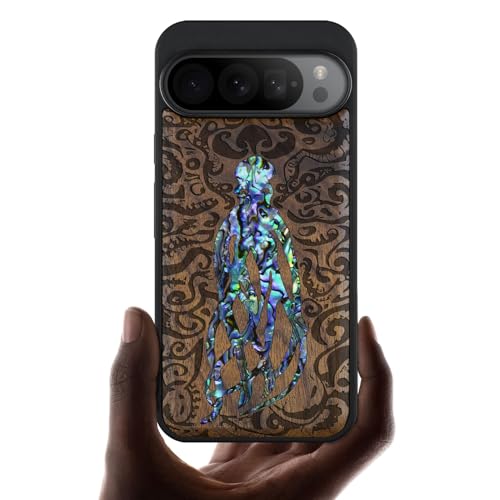 Étui Pixel 9 Pro XL en bois gravé pour style unique