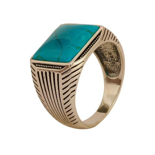 925 Sterling Silver Ring, Turquoise, Size 10.5, December Birthstone