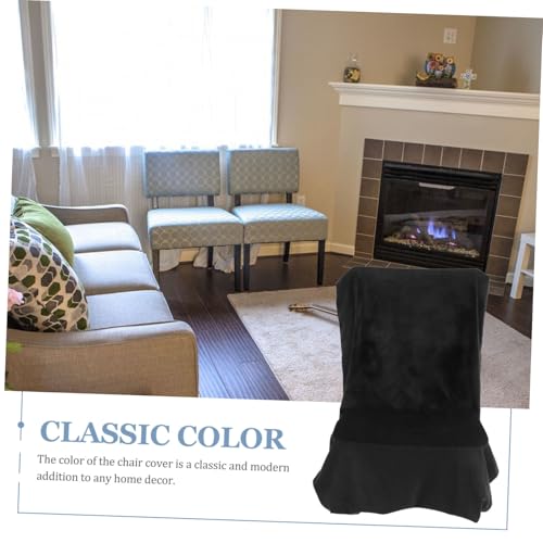 Funda para silla sin brazos negra cubierta protectora elástica para sillón moderno 4