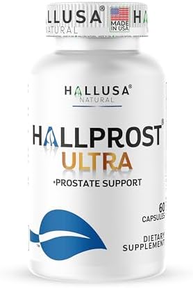 Hallusa Natural HALLPROST Ultra Prostate Health Supplement for Men, Frequent Urination, Saw Palmetto, Lycopene & Pygeum Blend + Zinc, Vitamin E & Magnesium, Urinary Tract Function, 60 Capsules