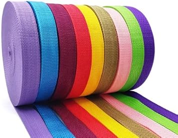 Polypropylene Webbing Straps Tape Backpack Luggage Straps Crafts Outdoor DIY Colours Lengths (Beige, 25mm (1) / 2m)