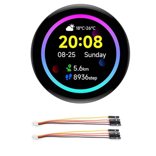 RP2350 1.43' AMOLED Round Display Development Board, 466x466 SPI Interface, Accelerometer & Gyroscope Sensor, RTC Chip, Arduino/MicroPython Compatible