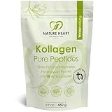 Nature Heart Kollagen Pure Peptides Pulver 450g – hydrolysiertes Kollagen Typ I aus Weidehaltung – geschmacksneutral, löslich mit über 91% Protein