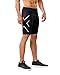 2XU Men's Core Compression Shorts, Black/Silver, XX-Large