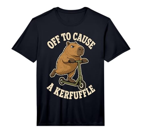 Off to Cause A Kerfuffle Funny Capybara Kick Scooter Humor Performance T-Shirt
