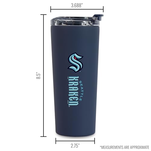 Rico Industries NHL Hockey Seattle Kraken Navy 24oz Stainless Steel Tumbler with Lid and Dual Functioning Lid by Rico Industries - Image 6