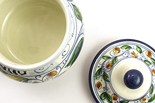 Hand Painted Italian Ceramic Garlic Jar Venezia - Handmade In Gubbio, Garlic Ceramic Keeper, Made In Italy, Garlic Holder, Hand Painted Ceramics, Garlic Containers, Garlic Saver Ceramic #TOP5