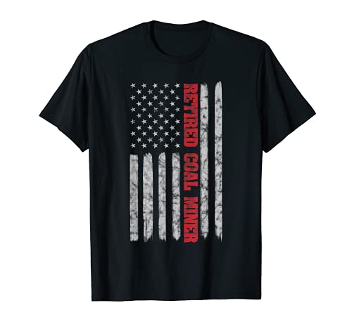 Retirado Minero de Carbón Retiro Bandera Americana EE.UU Camiseta