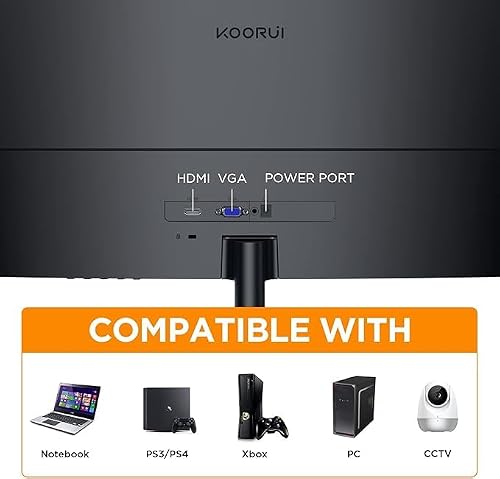 Miniatura 4 de Koorui Monitor Curvo - 23,6 Pulgadas Full Hd 1920 X 1080 A 60 Hz, Va, 5 Ms, Curvatura 1800r, Hdmi, Vga, Antirreflejo, Eye Ease, Inclinación Ajustables, Monitor Gaming Negro, 24n5c