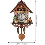 Vosarea Small Wooden Cuckoo Shaped Wall Clock