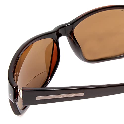 Coyote Eyewear BP-13 Polarized BiFocal Sunglasses +3.00 in Black/Brown UV Protection Wrap-Around Reading Sunglasses4