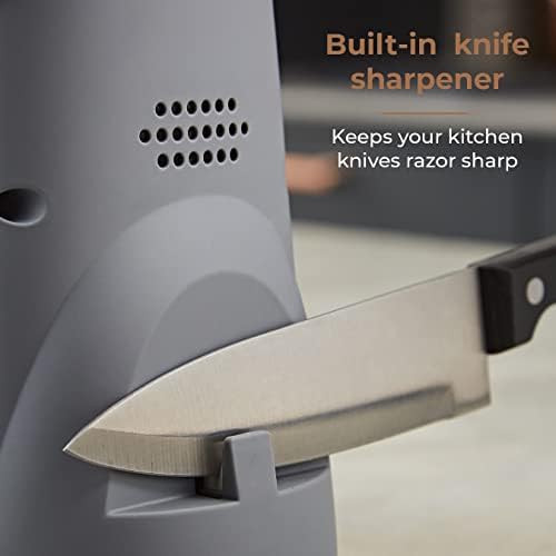 Tower T19031RGG Cavaletto 3-in-1 Electric Can Opener with Knife Sharpener and Bottle Opener, Grey and Rose Gold