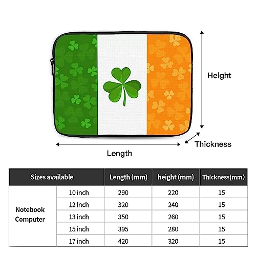 Irish Flag Laptop Sleeve Case 17 Inch Suitable For Notebook Computer Tablet Traveling Carrying Simple Case4