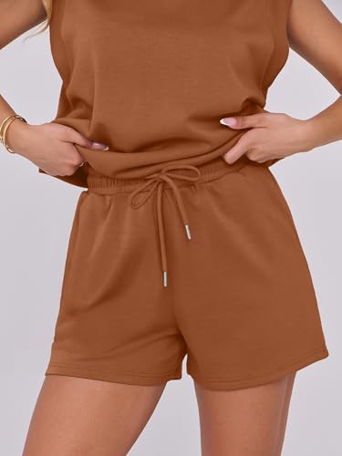 Image of ANRABESS Two Piece Sets for Women 2026 Summer Short Lounge Set Casual Beach Vacation Outfits Spring Sweatsuits Tracksuit