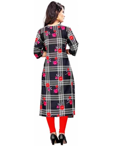 Image of Women's Straight Fit Printed Crepe Kurta, Casual Wear Kurti Design No 159