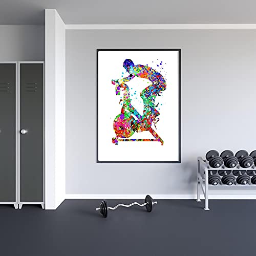 Imágenes en color de bicicleta interior con diseño artístico moderno 4