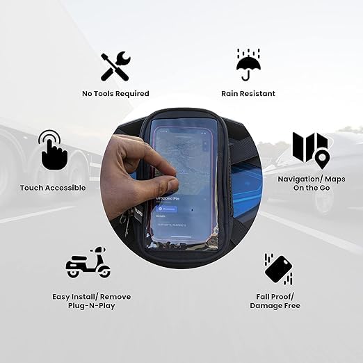 Image of NISHI Universal Mobile Holder /Stand /Mount Pouch for Scooters Scooty (Honda Grazia)