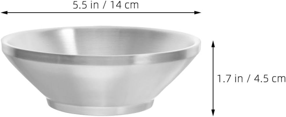 Silver Condiment Bowl Serving Dish 14cm Thickened Stainless Steel