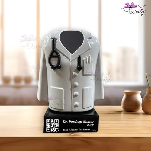 Image of Acrylic Laser Engraved Table Sign Stand, Laser Engraved Sign or Name Plate for Doctor, Teacher, Advocate, Medical, Proprotor office or personal use (DOCTOR PEN STAND)