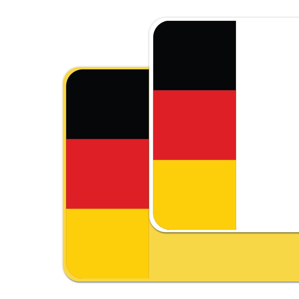 Germany Car Number Plate Adhesive Stickers for Decorative Purposes – German National Flag Badge Decal – Proud Heritage Car Vinyl Skin – Premium, Bubble Free & Easy Application – Set of 2 (F&R) (DEU)