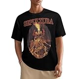 CRkkgzxm Men Guys Brazilian Heavy Metal Band Ŝèp̪ũ-ĺťũŕá T Shirt Crewneck Short Sleeve Shirt, Breathable Tee Top Shirt for Mens, Graphic Custom Tees Clothes Top XL, Style