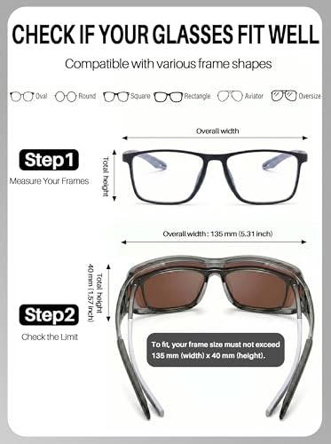 Image of IGnaef Fit Over Sunglasses for Men Polarized Wrap Around glasses with UV Protection IF0312