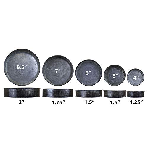 Cys Excel Zinc Metal Planters (H:1.5" D:4" | 5" | 6" | 7" | 8.5")(Set Of 5) | Round Flower Planter Pots | Succulent Plants Centerpieces #TOP1