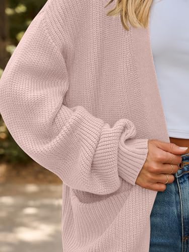 Image of LILLUSORY Womens Oversized Cardigans Soft Knit Cardigan Sweater with Pockets
