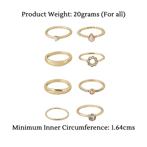 Geometric Ring Set Plated Knuckle 8 Pcs Combo Birthday