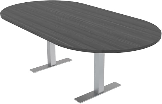 SKUTCHI DESIGNS INC. 6 Person Conference Table with Metal T Bases | Racetrack| Harmony Series | 7 | Asian Night