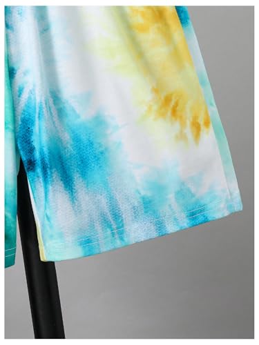 Image of Verdusa Boy's 2 Piece Outfits Tie Dye Crew Neck Tee Shirts and Track Shorts