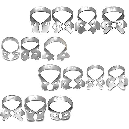 MEDSPO Professional Dental Rubber Dam Clamps | Endodontic Hygenic Brinker Universal Retractors| Tissue Gingival Lower Molars | Restorative Instruments Tools CE (32 Piece Set)