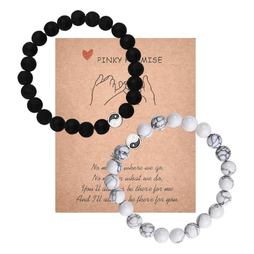 Valentines Matching Bracelets for Couples Bf and Gf Wedding Anniversary Birthday Gifts for Husband Wife Boyfriend Gift from Girlfriend Long Distance Birthday Engagement Presents for Her Him Fiancee Fiance